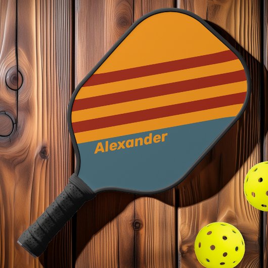 ヴィンテージスポーツサンライズオン石板ストライプズと名前 ピックルボールラケット