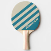 ヴィンテージスポーツストライプアクアマリン名 卓球ラケット (正面)