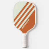ヴィンテージスポーツストライプオレンジ色の名前 ピックルボールラケット (正面)