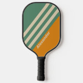 ヴィンテージスポーツストライプオレンジ色の名前 ピックルボールラケット (裏面)