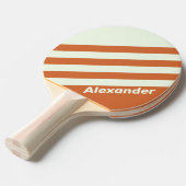 ヴィンテージスポーツストライプオレンジ色の名前 卓球ラケット (正面アングル)