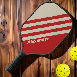 ヴィンテージスポーツストライプクリムゾン名 ピックルボールラケット