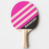 ヴィンテージスポーツストライプバブルガム名 卓球ラケット (正面)