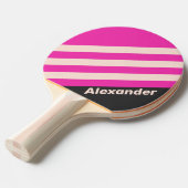 ヴィンテージスポーツストライプバブルガム名 卓球ラケット (正面アングル)