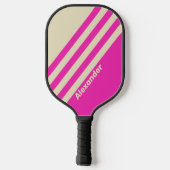 ヴィンテージスポーツストライプピンク色の名前 ピックルボールラケット (裏面)