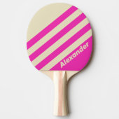 ヴィンテージスポーツストライプピンク色の名前 卓球ラケット (正面)