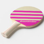 ヴィンテージスポーツストライプピンク色の名前 卓球ラケット (正面アングル)