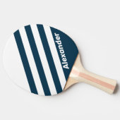 ヴィンテージスポーツストライプ海軍の名前 卓球ラケット (横)