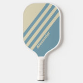 ヴィンテージスポーツストライプ海（名前） ピックルボールラケット (裏面)