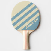 ヴィンテージスポーツストライプ海（名前） 卓球ラケット (正面)