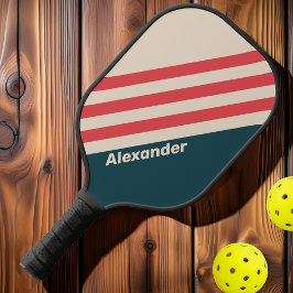 ヴィンテージスポーツティール（緑がかった色）ストライプヴィベの名前 ピックルボールラケット