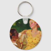 ヴィンテージスポーツテニス、愛とロマンス キーホルダー (正面)