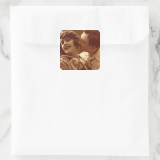 ヴィンテージスポーツテニス、愛とロマンス スクエアシール (バッグ)