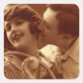 ヴィンテージスポーツテニス、愛とロマンス スクエアシール (正面)