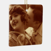 ヴィンテージスポーツテニス、愛とロマンス セラミックオーナメント (右)