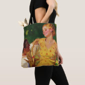 ヴィンテージスポーツテニス、愛とロマンス トートバッグ (クローズアップ)