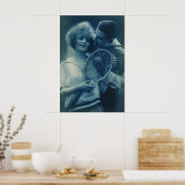 ヴィンテージスポーツテニス、愛とロマンス ポスター (キッチン)