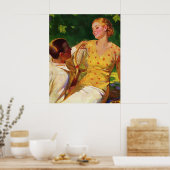 ヴィンテージスポーツテニス、愛とロマンス ポスター (キッチン)