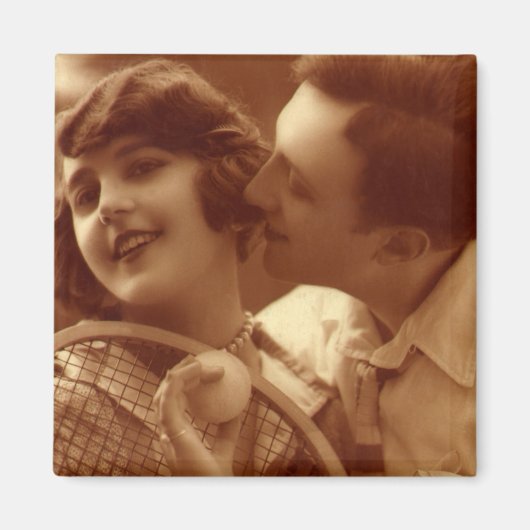 ヴィンテージスポーツテニス、愛とロマンス マグネット (正面)