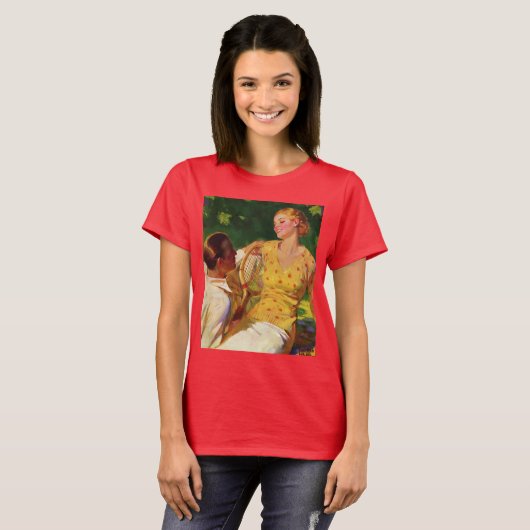 ヴィンテージスポーツテニス、愛とロマンス Tシャツ (正面フル)