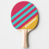 ヴィンテージスポーツトロピカルストライプブリーズ名 卓球ラケット (正面)