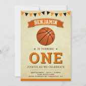 ヴィンテージスポーツバスケットボール第1期パーティー 招待状 (正面)
