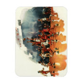 ヴィンテージスポーツバスケットボール，バスケットボール選手 マグネット (縦)