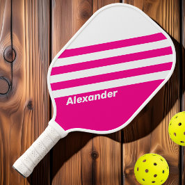 ヴィンテージスポーツピンクストライプ棒つきキャンデー名 ピックルボールラケット