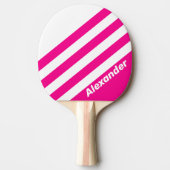 ヴィンテージスポーツピンクストライプ棒つきキャンデー名 卓球ラケット (正面)
