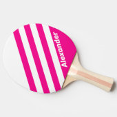 ヴィンテージスポーツピンクストライプ棒つきキャンデー名 卓球ラケット (横)