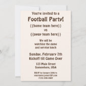 ヴィンテージスポーツフットボールプレーヤーゲーム招待状 招待状 (裏面)