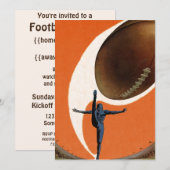 ヴィンテージスポーツフットボールプレーヤーゲーム招待状 招待状 (正面/裏面)