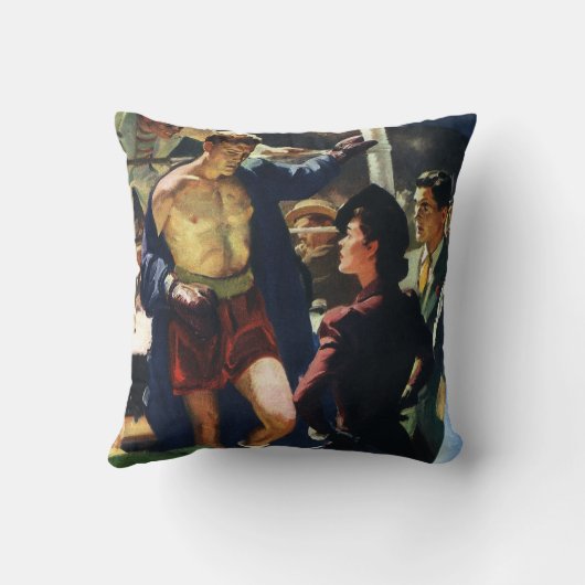 ヴィンテージスポーツボクシングボクサー離れ・ザ・リングや輪 クッション (裏面)