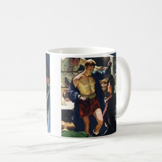 ヴィンテージスポーツボクシングボクサー離れ・ザ・リングや輪 コーヒーマグカップ (正面右)