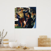 ヴィンテージスポーツボクシングボクサー離れ・ザ・リングや輪 ポスター (キッチン)