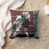 ヴィンテージスポーツボクシング、ボクサーがリングや輪で戦う クッション (ブランケット)