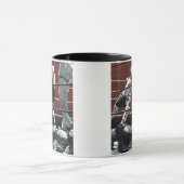 ヴィンテージスポーツボクシング、ボクサーがリングや輪で戦う マグカップ (中央)