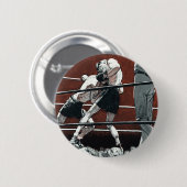 ヴィンテージスポーツボクシング、ボクサーがリングや輪で戦う 缶バッジ (正面&裏面)