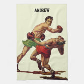 ヴィンテージスポーツボクシング、ボクサーたちの戦い キッチンタオル (縦)