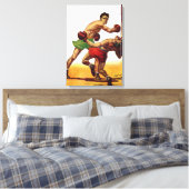 ヴィンテージスポーツボクシング、ボクサーたちの戦い キャンバスプリント (インサイチュ (寝室))