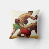 ヴィンテージスポーツボクシング、ボクサーたちの戦い クッション (裏面)