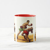 ヴィンテージスポーツボクシング、ボクサーたちの戦い マグカップ (中央)