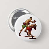 ヴィンテージスポーツボクシング、ボクサーたちの戦い 缶バッジ (正面&裏面)