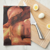 ヴィンテージスポーツボクシング、ボクサーのパンチ戦 キッチンタオル (四つ折り)