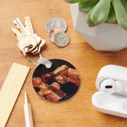 ヴィンテージスポーツボクシング、ボクサーのパンチ戦 キーホルダー (デスク)