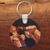 ヴィンテージスポーツボクシング、ボクサーのパンチ戦 キーホルダー (正面)