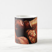 ヴィンテージスポーツボクシング、ボクサーのパンチ戦 コーヒーマグカップ (中央)