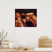 ヴィンテージスポーツボクシング、ボクサーのパンチ戦 ポスター (キッチン)