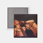 ヴィンテージスポーツボクシング、ボクサーのパンチ戦 マグネット (正面/裏面)