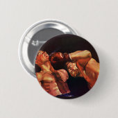 ヴィンテージスポーツボクシング、ボクサーのパンチ戦 缶バッジ (正面&裏面)